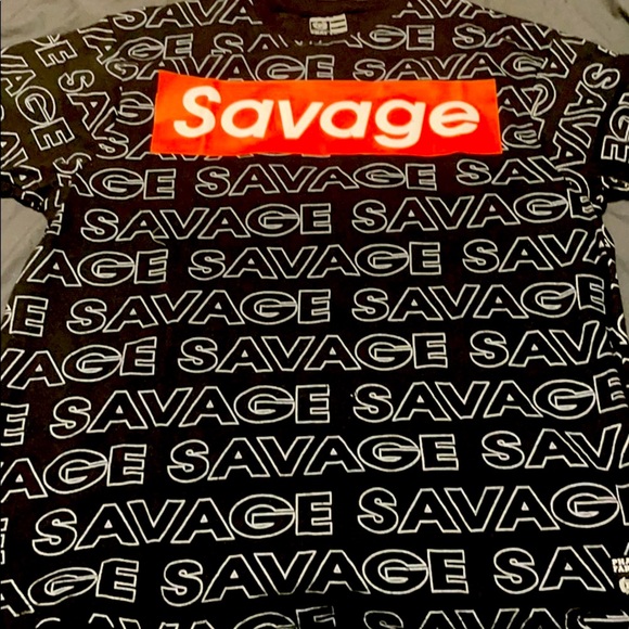 “SAVAGE” Black T shirt - Picture 1 of 7